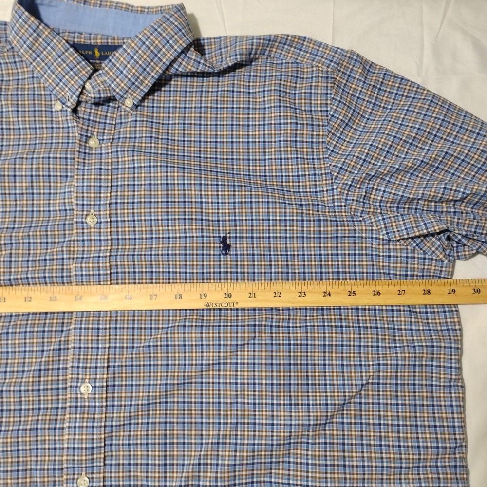 Ralph Lauren Plaid Shirt Men's 2XB Big‎ Long Sleeve Shirt Stretch Cotton Pony - Picture 3 of 14